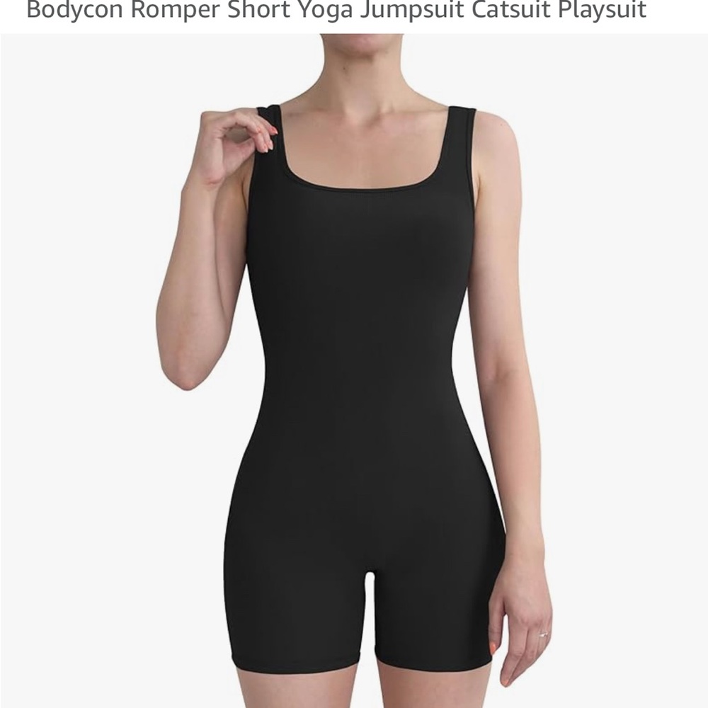 Black Bodycon Romper Short Yoga Jumpsuit